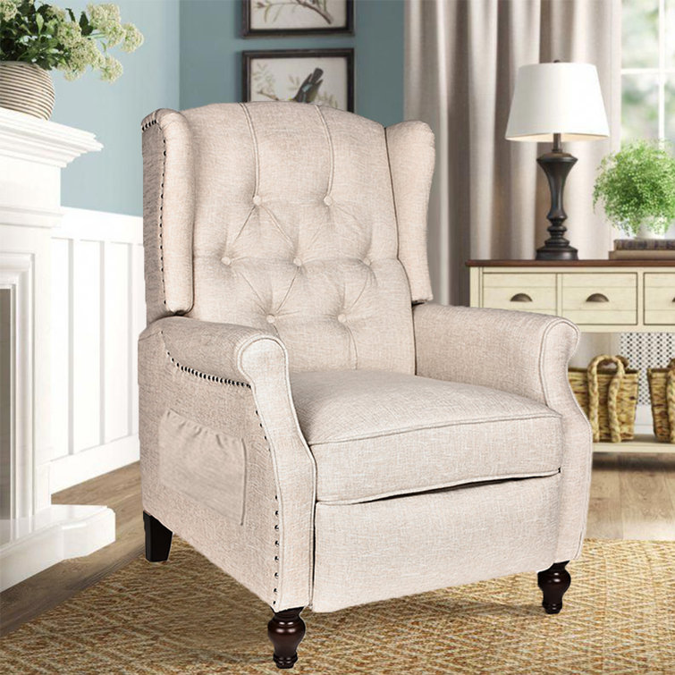 Charlton Home® Recliner Wingback Chair Tufted Arm Chair Recliner